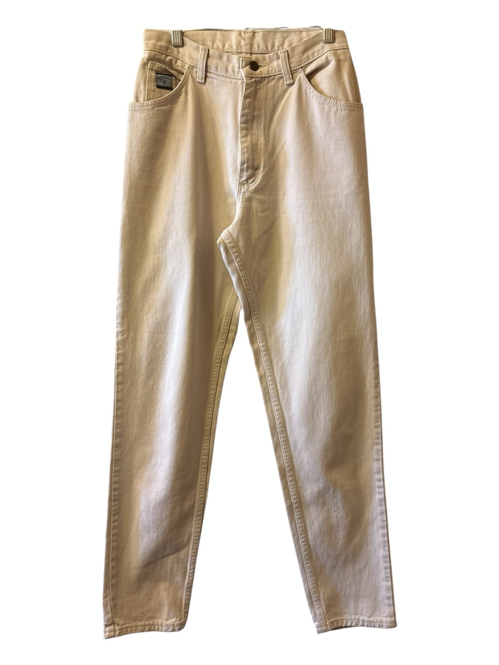 Wrangler For Women High-Waist Cream Straight-Leg Jeans